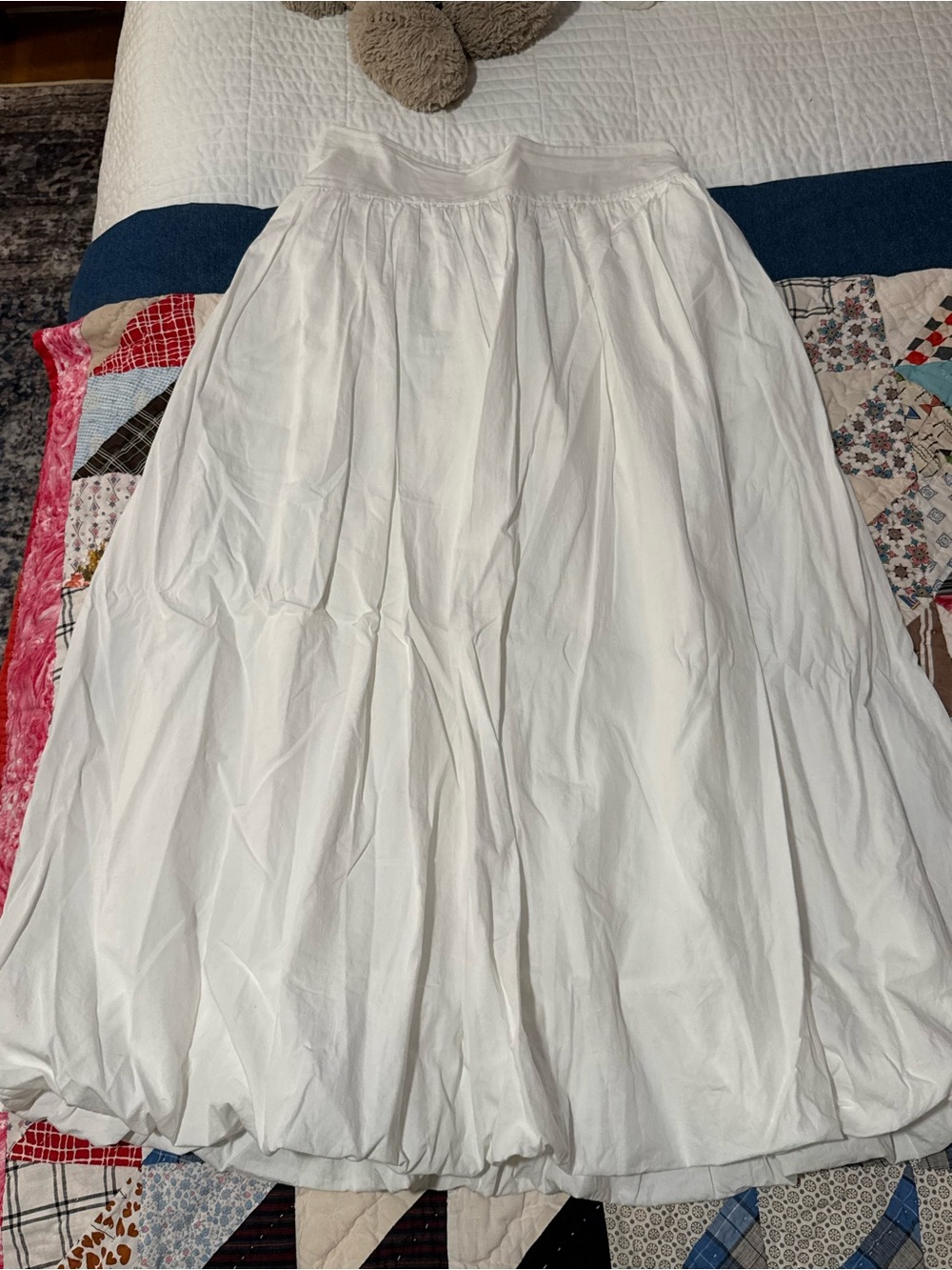 Free People White Balloon Maxi Skirt
